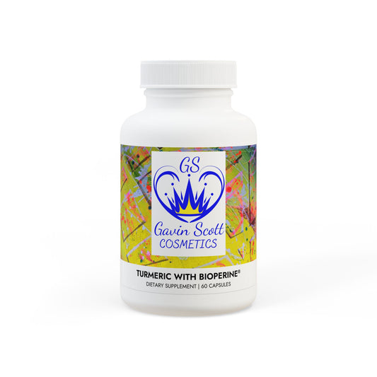 Gavin Scott Cosmetics Turmeric with BioPerine® (Black Pepper Fruit Extract) Supplement (60 Capsules)