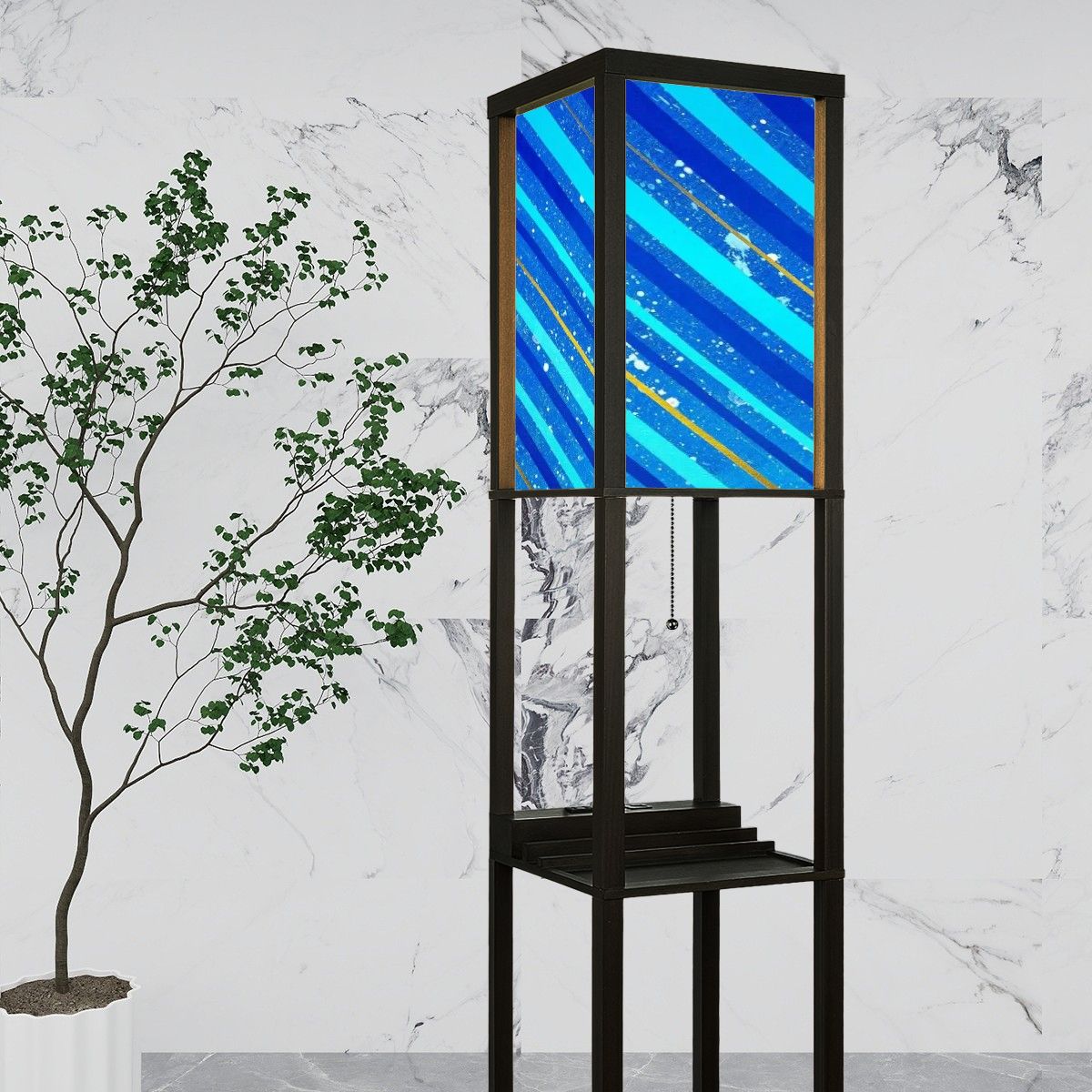 Gavin Scott Floor Lamp with Shelves (2 Colors)