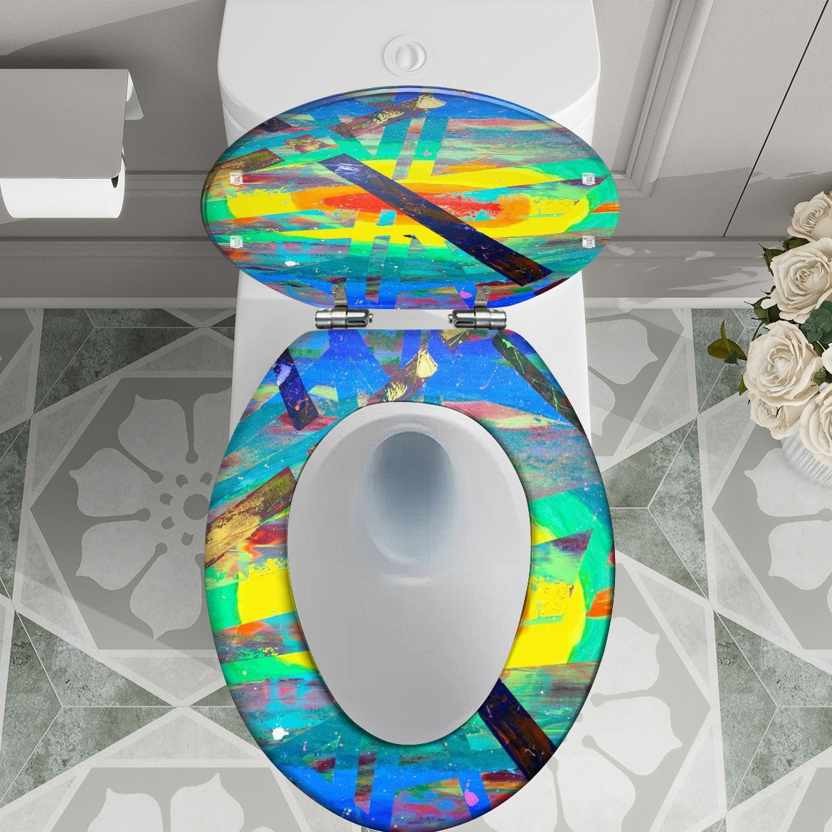 Gavin Scott Elongated Toilet Seat w/Matching Soft-close Lid (V-Shape)