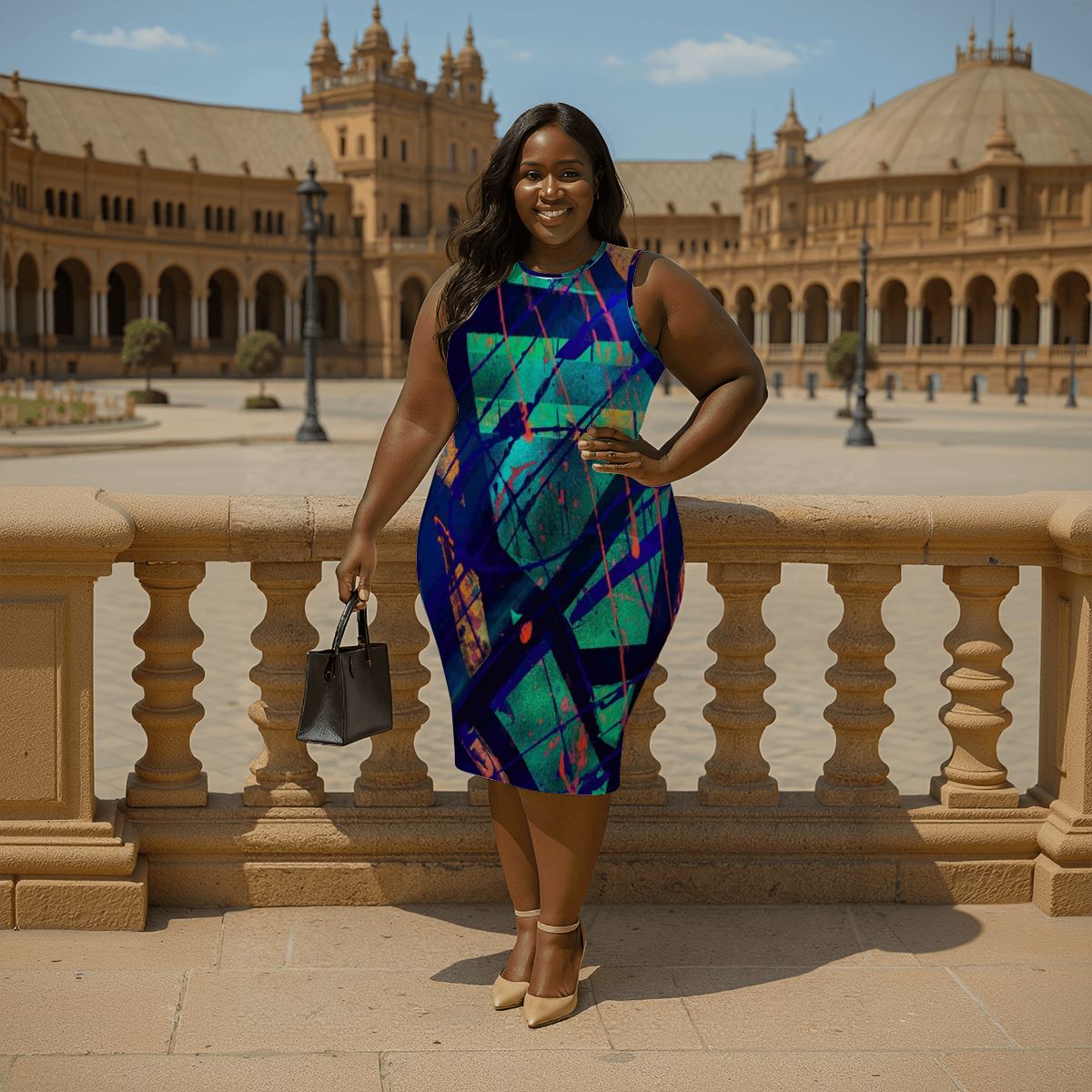 Gavin Scott Sleeveless Bodycon Dress (Femme L-4XL)