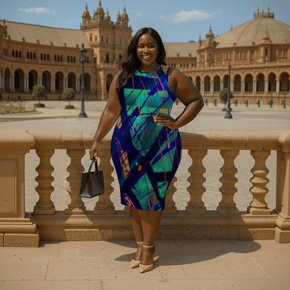 Gavin Scott Sleeveless Bodycon Dress (Femme L-4XL)