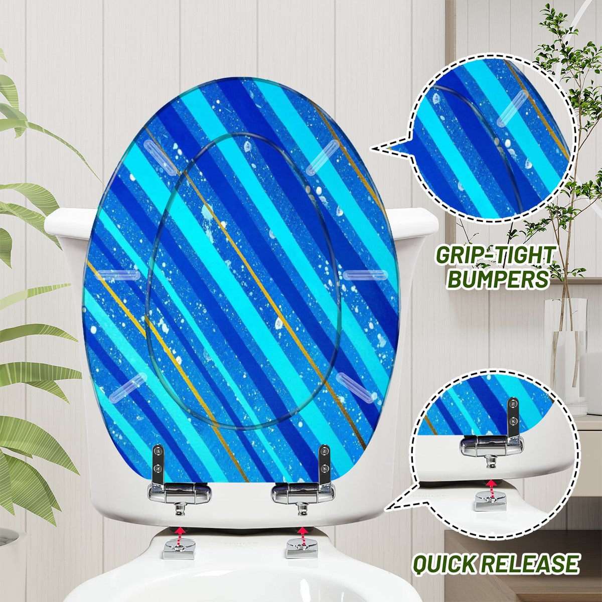 Gavin Scott Elongated Toilet Seat w/Matching Soft-close Lid (V-Shape)