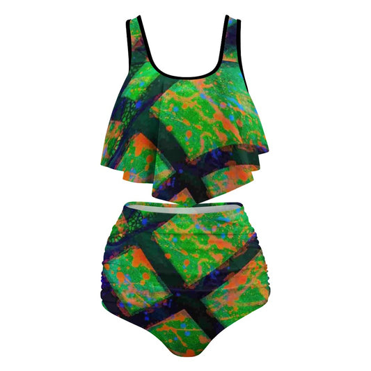 Gavin Scott Ruffled Two Piece Swimsuit (Femme XL-4XL)