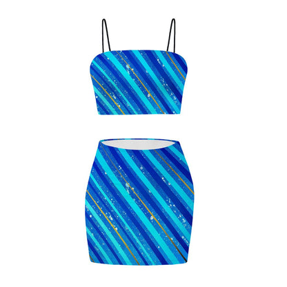 Gavin Scott Crop Tank Top & Mini Skirt Set (Femme S-4XL)
