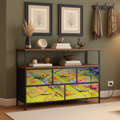 Gavin Scott TV Stand w/5 Drawer Dresser & Charging Station