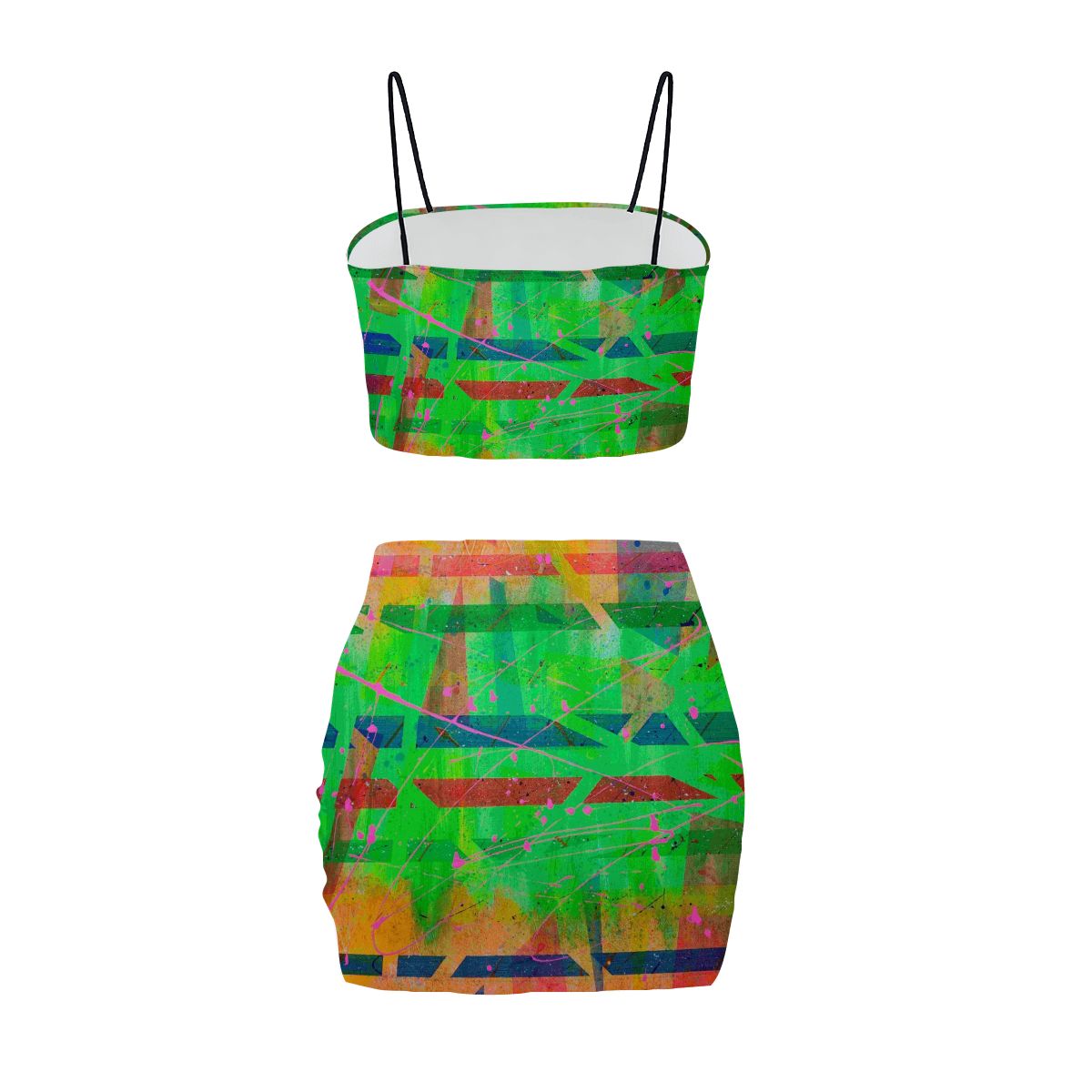 Gavin Scott Crop Tank Top & Mini Skirt Set (Femme S-4XL)