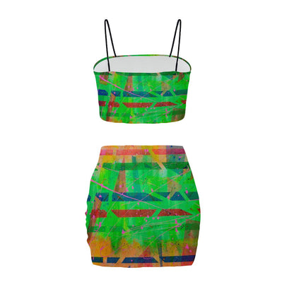 Gavin Scott Crop Tank Top & Mini Skirt Set (Femme S-4XL)