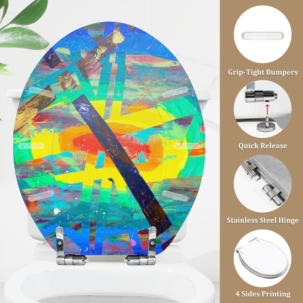 Gavin Scott Round Toilet Seat w/Matching Soft-close Lid (O-Shape)