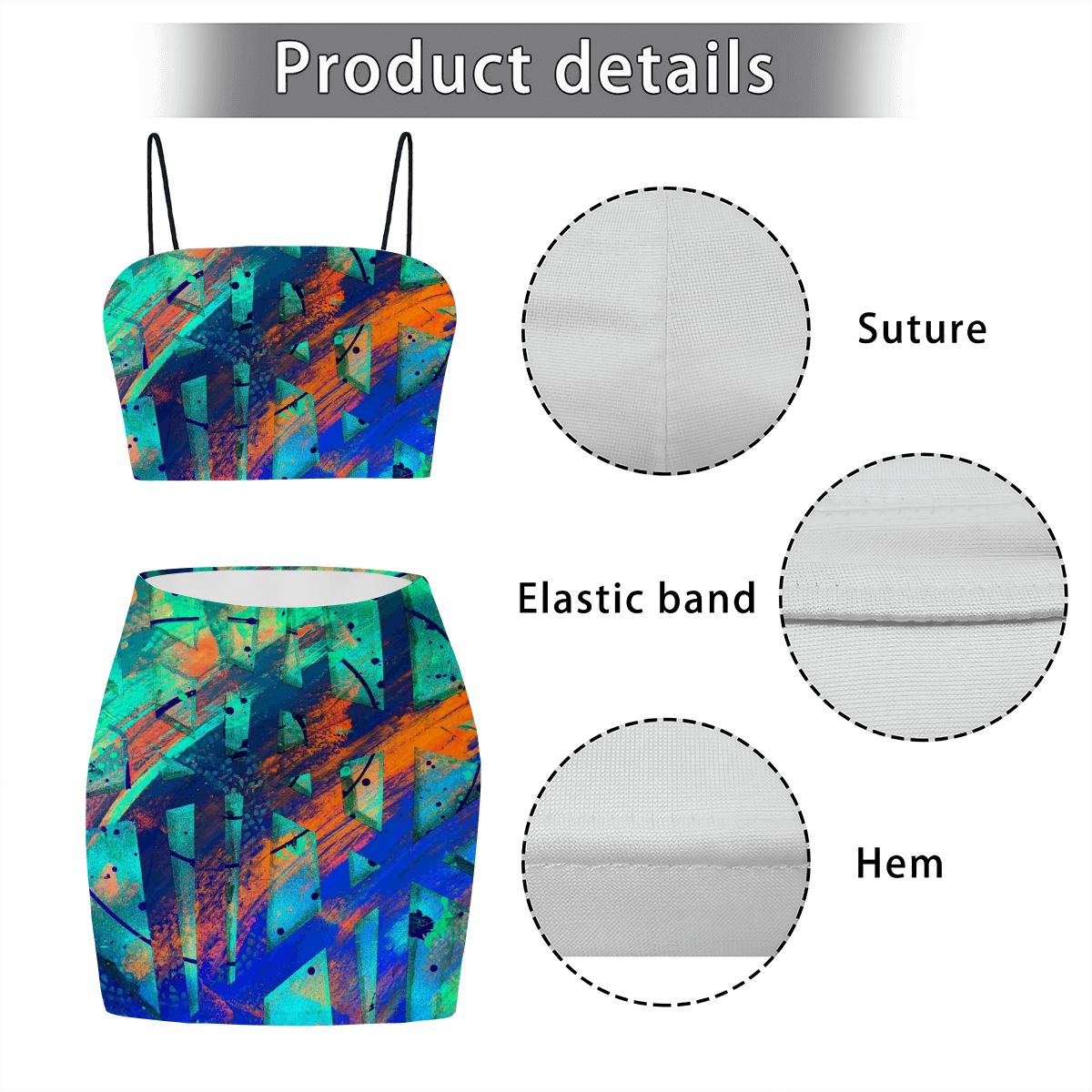 Gavin Scott Crop Tank Top & Mini Skirt Set (Femme S-4XL)