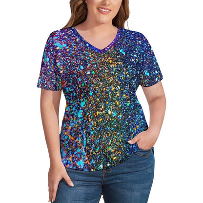 Gavin Scott Ice Silk V-Neck Short-sleeve Shirt (Femme S-5XL)