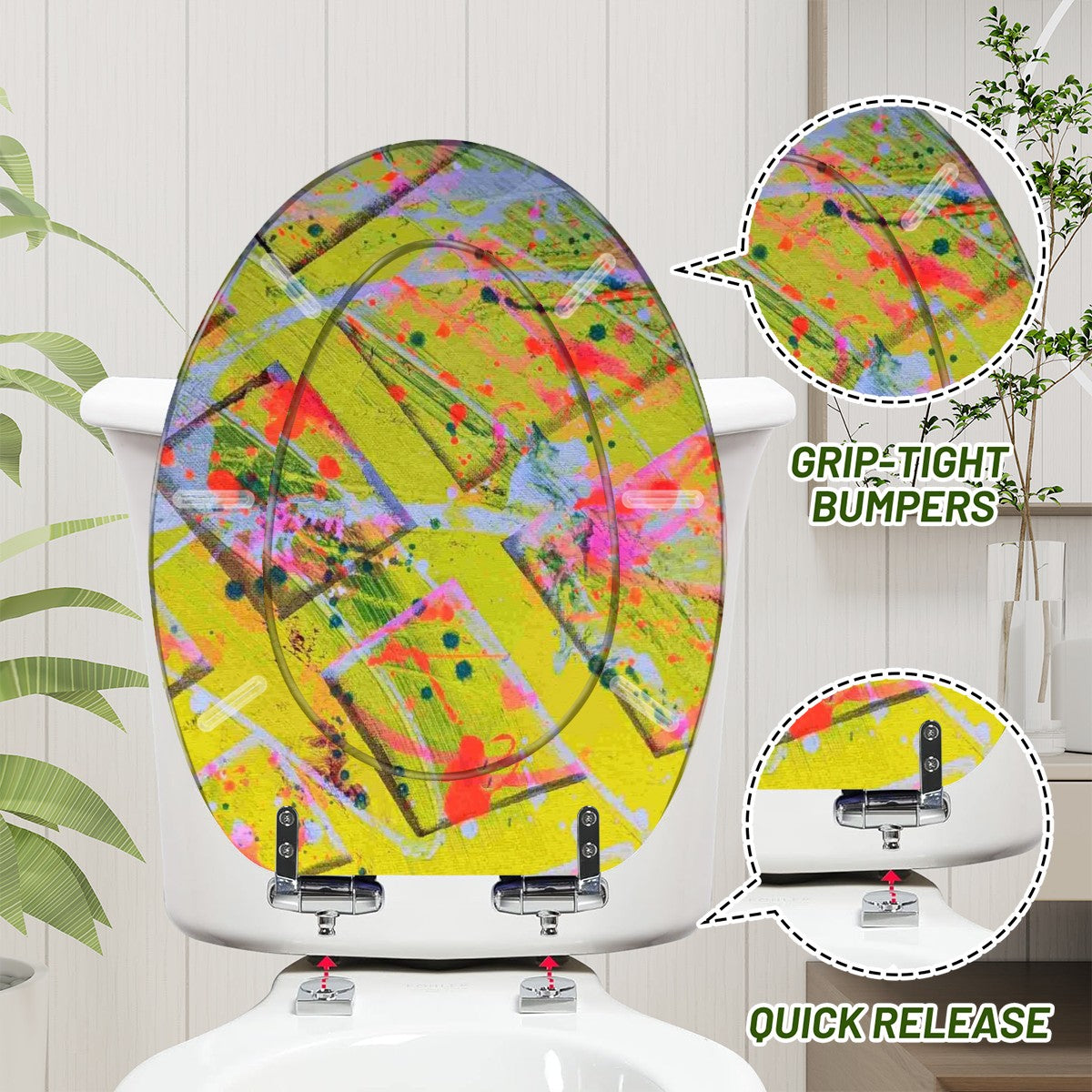 Gavin Scott Elongated Toilet Seat w/Matching Soft-close Lid (V-Shape)