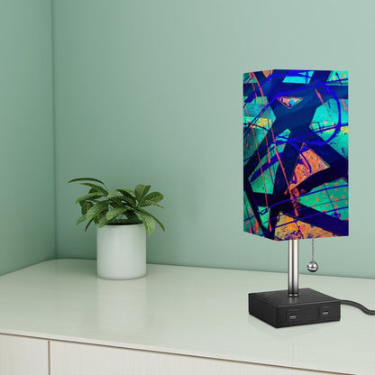 Gavin Scott Square Table Lamp with USB Port