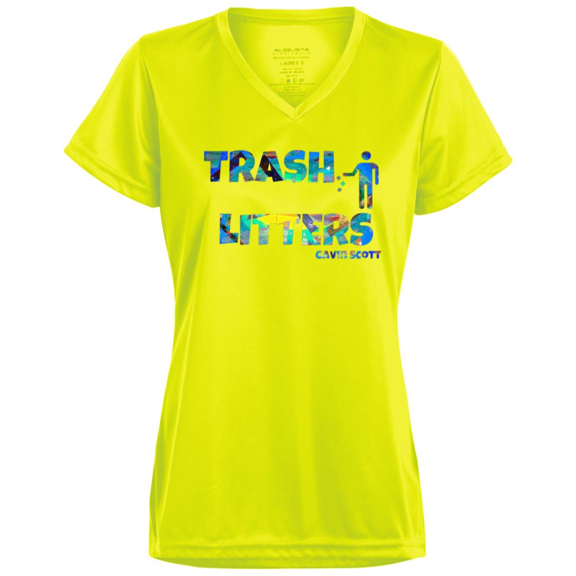 Gavin Scott TRASH LITTERS Moisture-Wicking V-Neck Tee (Femme XS-3XL)