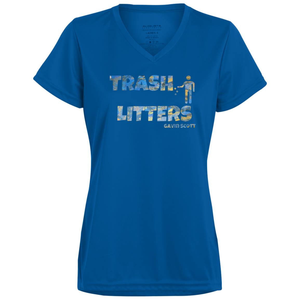 Gavin Scott TRASH LITTERS Moisture-Wicking V-Neck Tee (Femme XS-3XL)