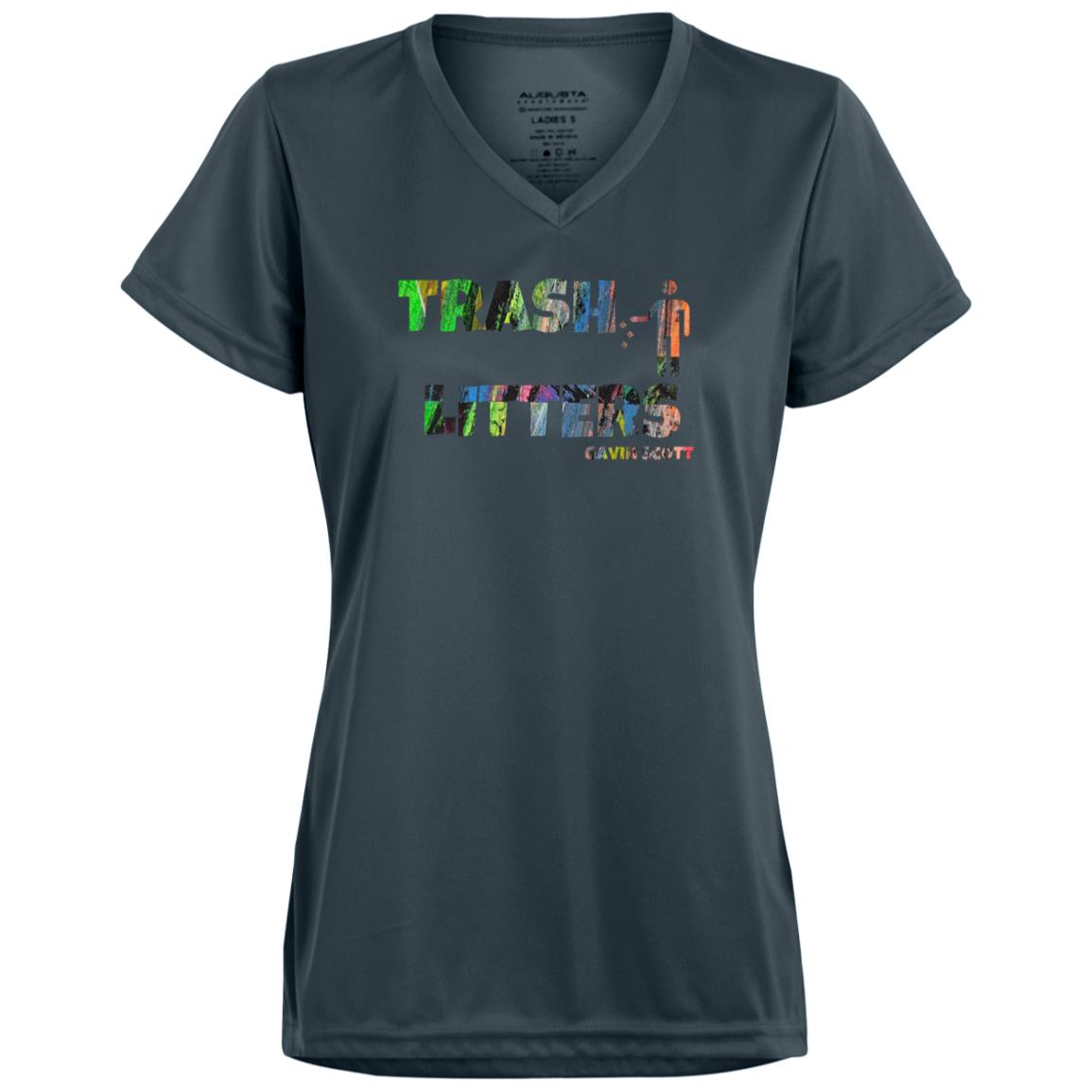 Gavin Scott TRASH LITTERS Moisture-Wicking V-Neck Tee (Femme XS-3XL)