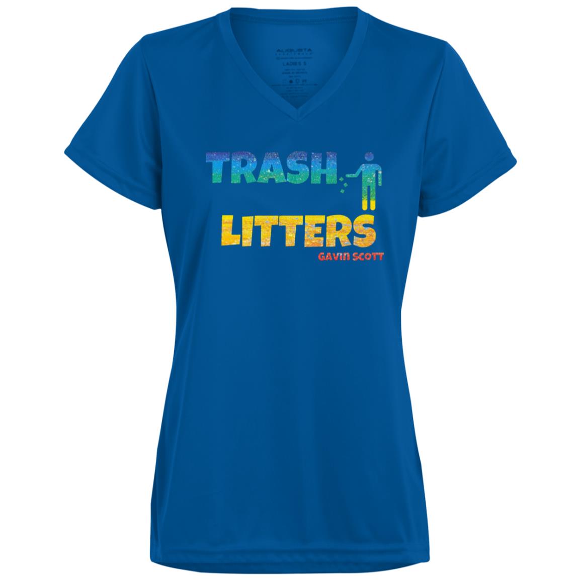 Gavin Scott TRASH LITTERS Moisture-Wicking V-Neck Tee (Femme XS-3XL)