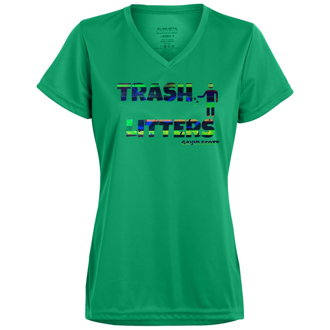 Gavin Scott TRASH LITTERS Moisture-Wicking V-Neck Tee (Femme XS-3XL)