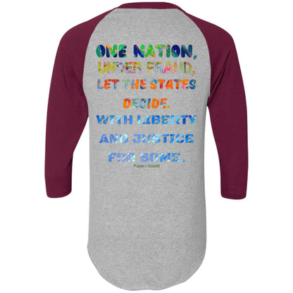 Gavin Scott "ONE NATION..." Colorblock Raglan Jersey (Masc  S-3XL)