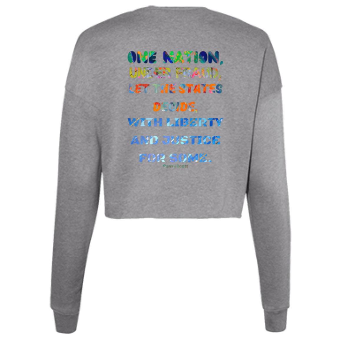 Gavin Scott "ONE NATION..." Cropped Fleece Crew (Femme S-2XL)