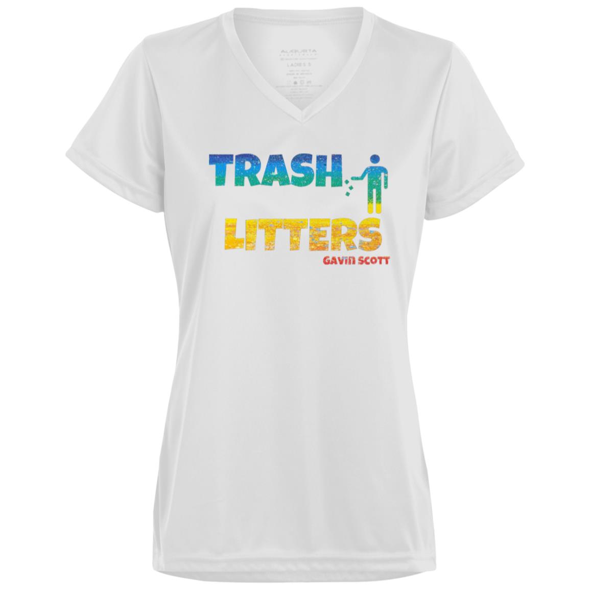 Gavin Scott TRASH LITTERS Moisture-Wicking V-Neck Tee (Femme XS-3XL)