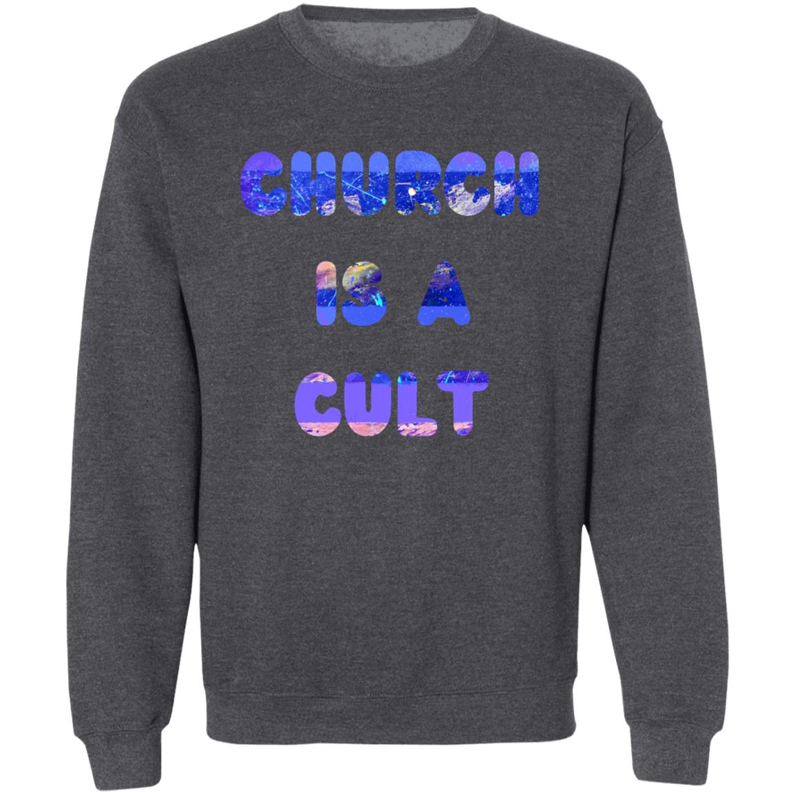 Gavin Scott CHURCH IS A CULT Pullover Crewneck Sweatshirt (Masc S-3XL)