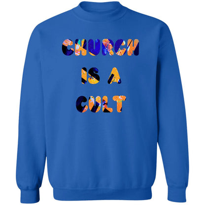Gavin Scott CHURCH IS A CULT Pullover Crewneck Sweatshirt (Masc S-3XL)