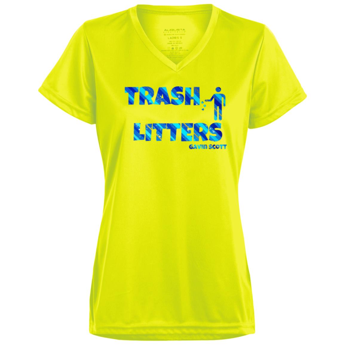 Gavin Scott TRASH LITTERS Moisture-Wicking V-Neck Tee (Femme XS-3XL)