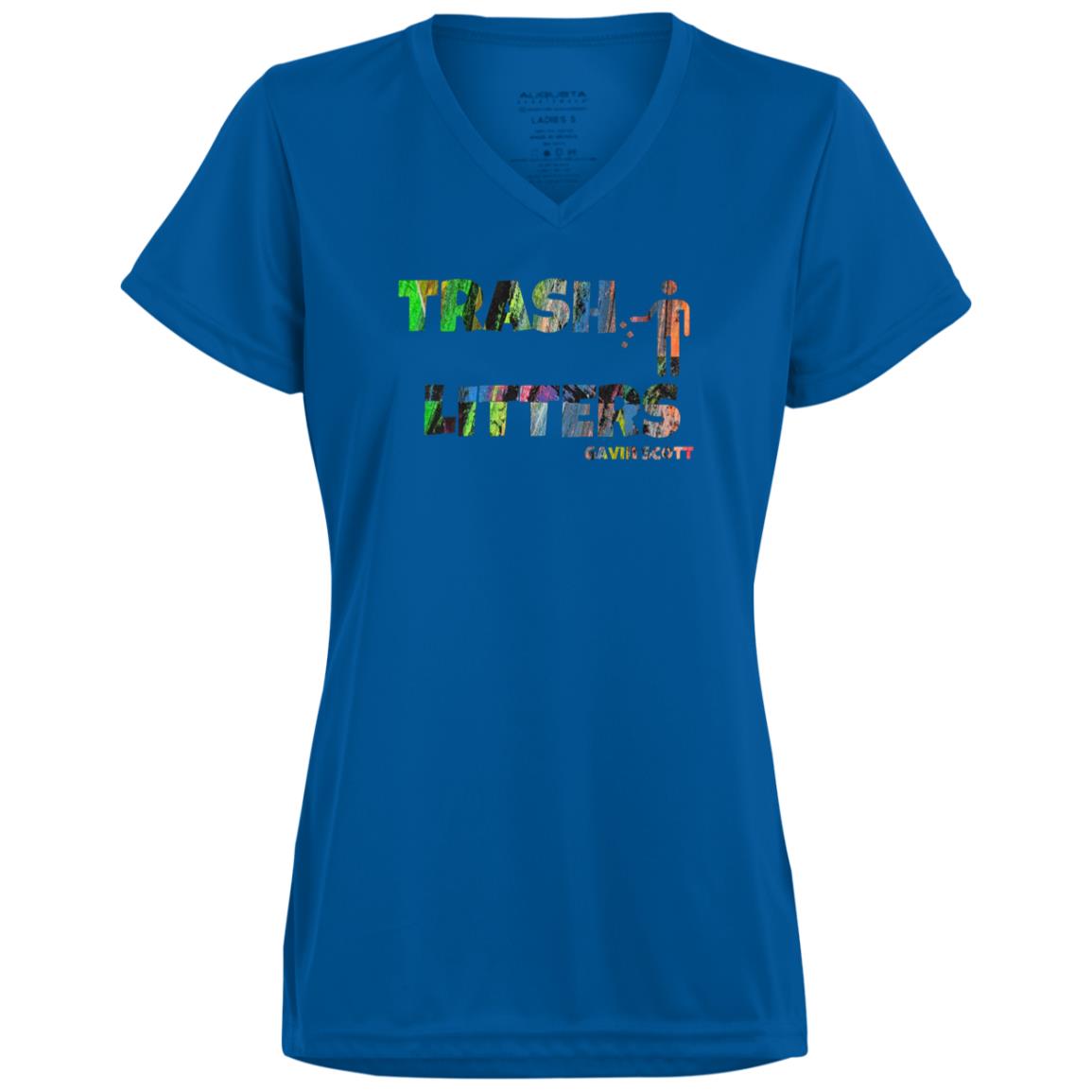 Gavin Scott TRASH LITTERS Moisture-Wicking V-Neck Tee (Femme XS-3XL)