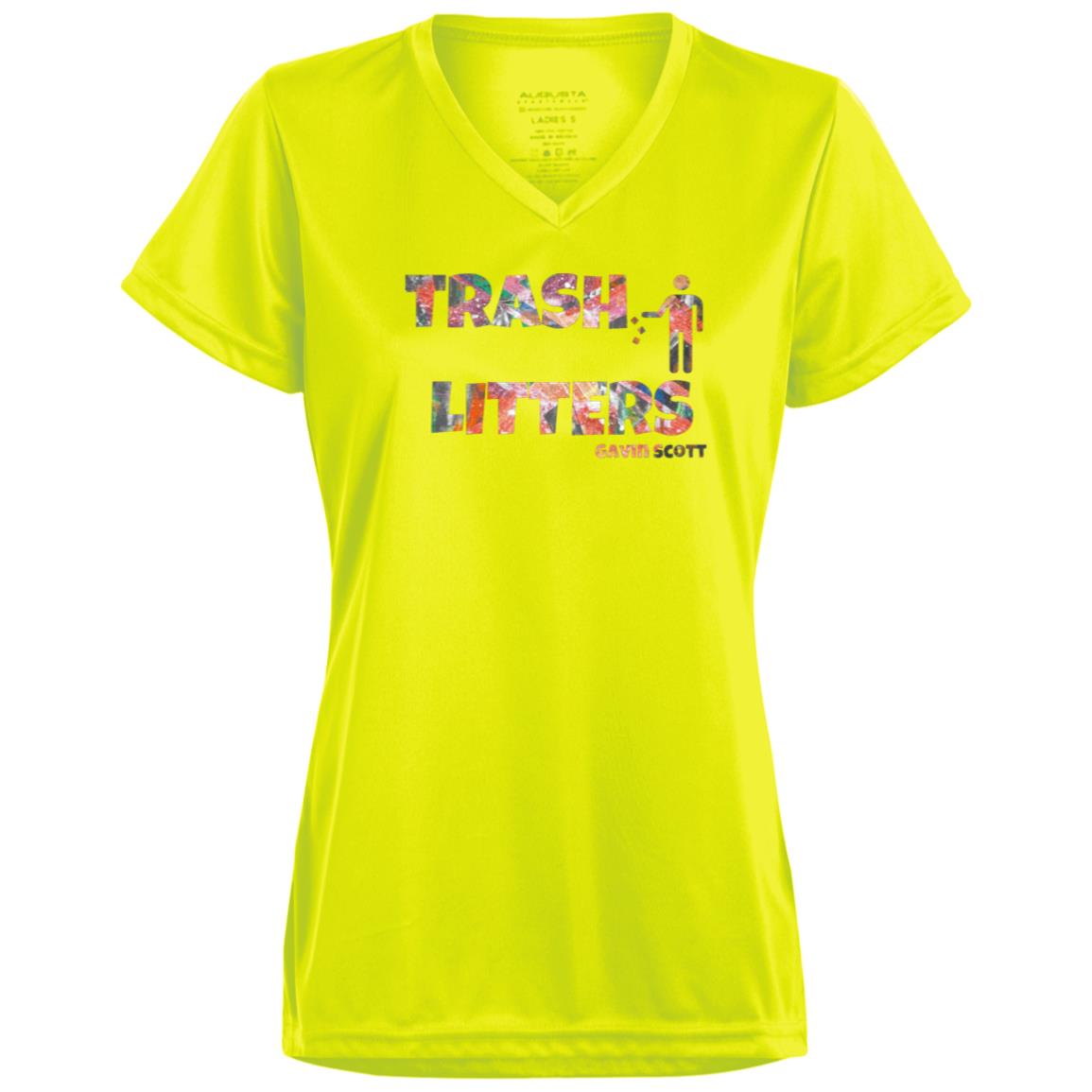 Gavin Scott TRASH LITTERS Moisture-Wicking V-Neck Tee (Femme XS-3XL)