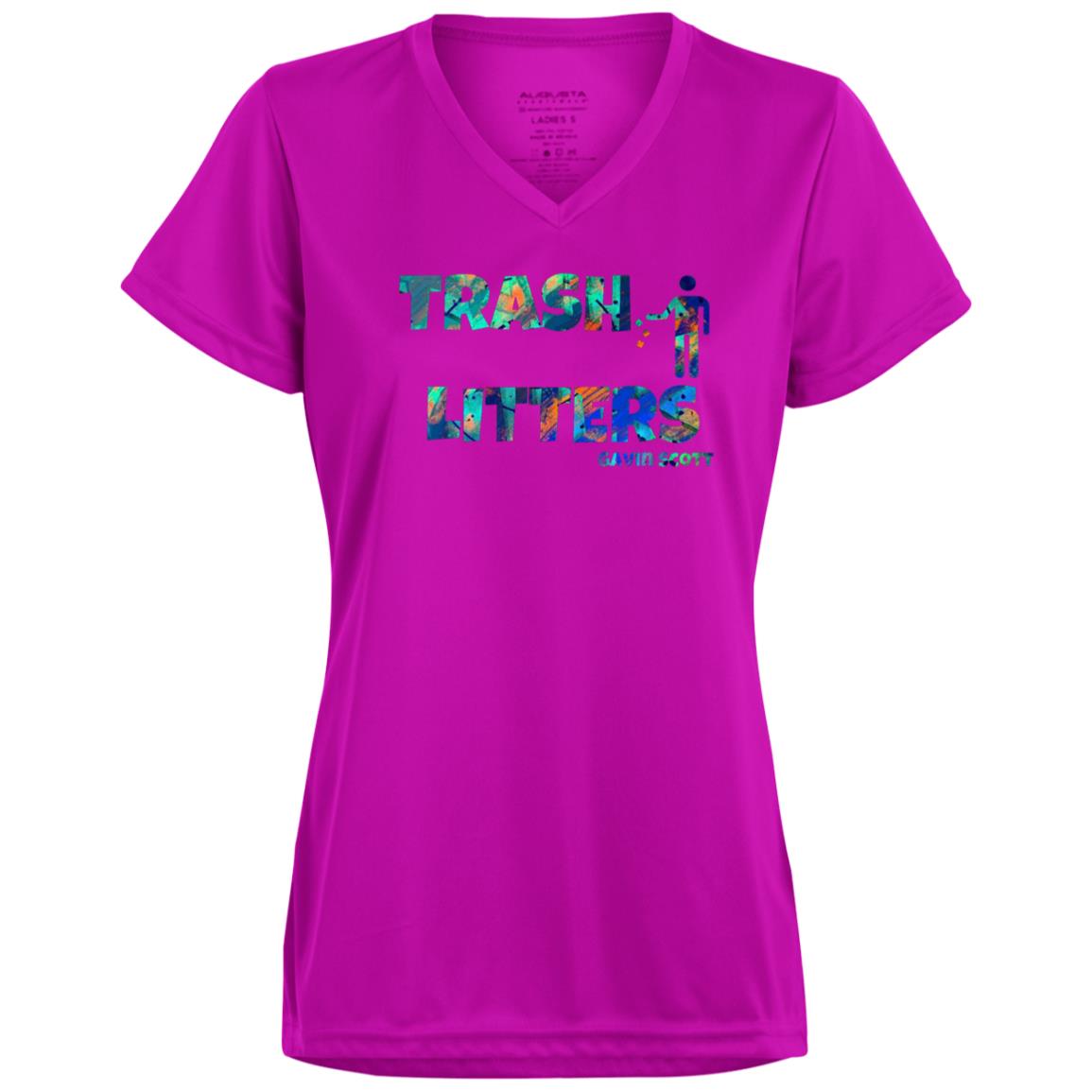 Gavin Scott TRASH LITTERS Moisture-Wicking V-Neck Tee (Femme XS-3XL)