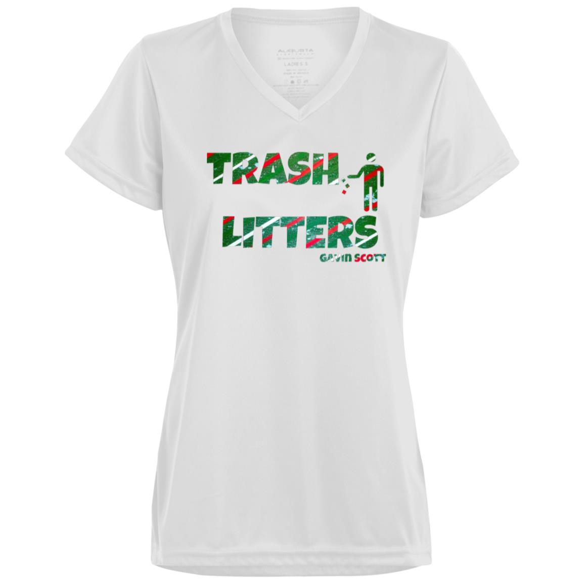 Gavin Scott TRASH LITTERS Moisture-Wicking V-Neck Tee (Femme XS-3XL)