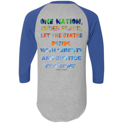 Gavin Scott "ONE NATION..." Colorblock Raglan Jersey (Masc  S-3XL)