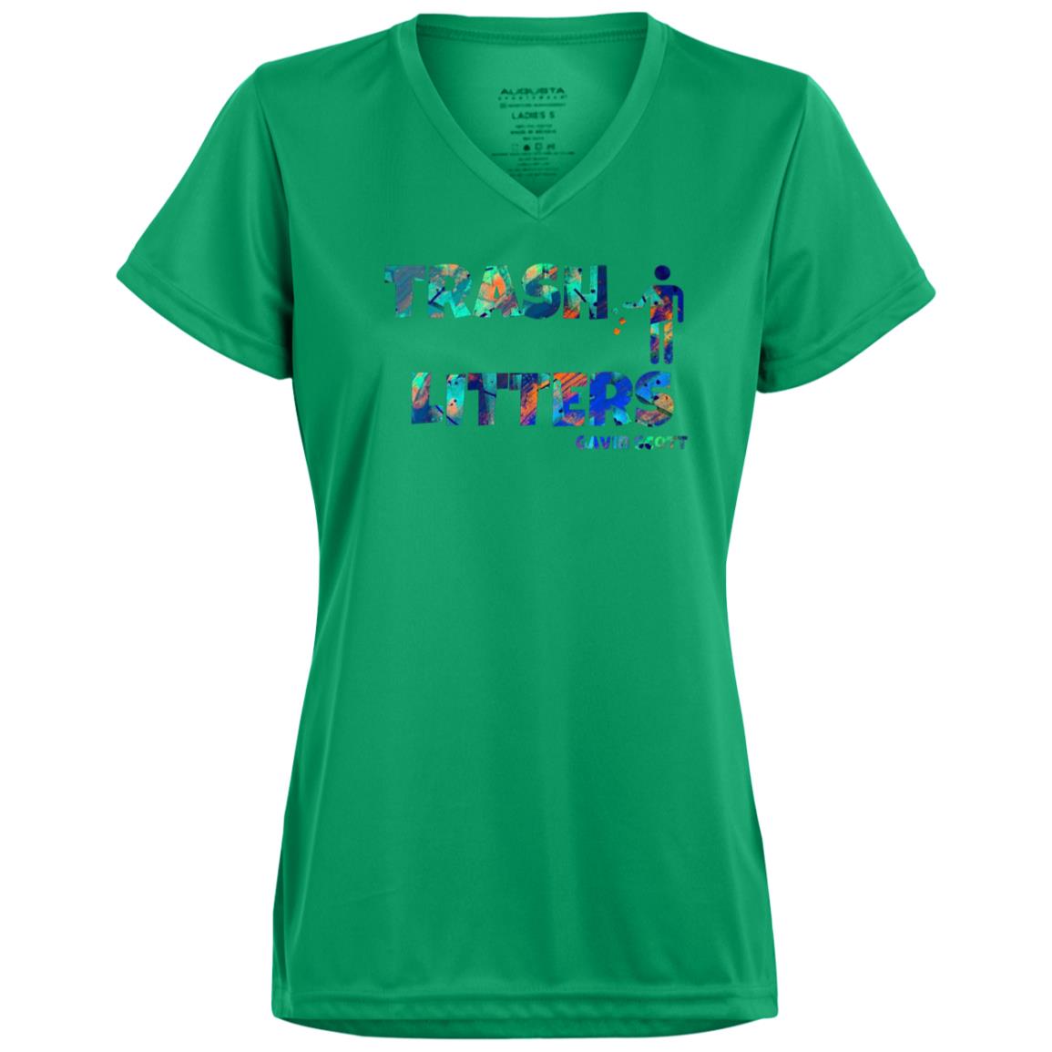 Gavin Scott TRASH LITTERS Moisture-Wicking V-Neck Tee (Femme XS-3XL)