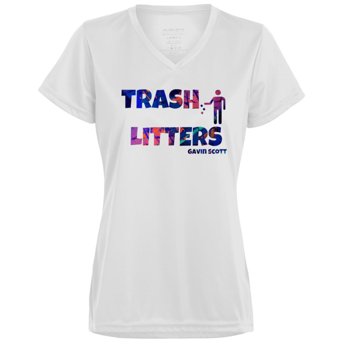 Gavin Scott TRASH LITTERS Moisture-Wicking V-Neck Tee (Femme XS-3XL)