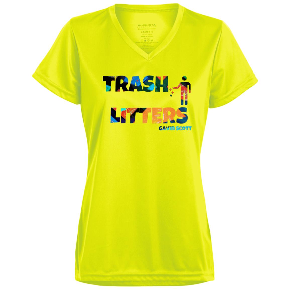 Gavin Scott TRASH LITTERS Moisture-Wicking V-Neck Tee (Femme XS-3XL)