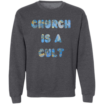 Gavin Scott CHURCH IS A CULT Pullover Crewneck Sweatshirt (Masc S-3XL)