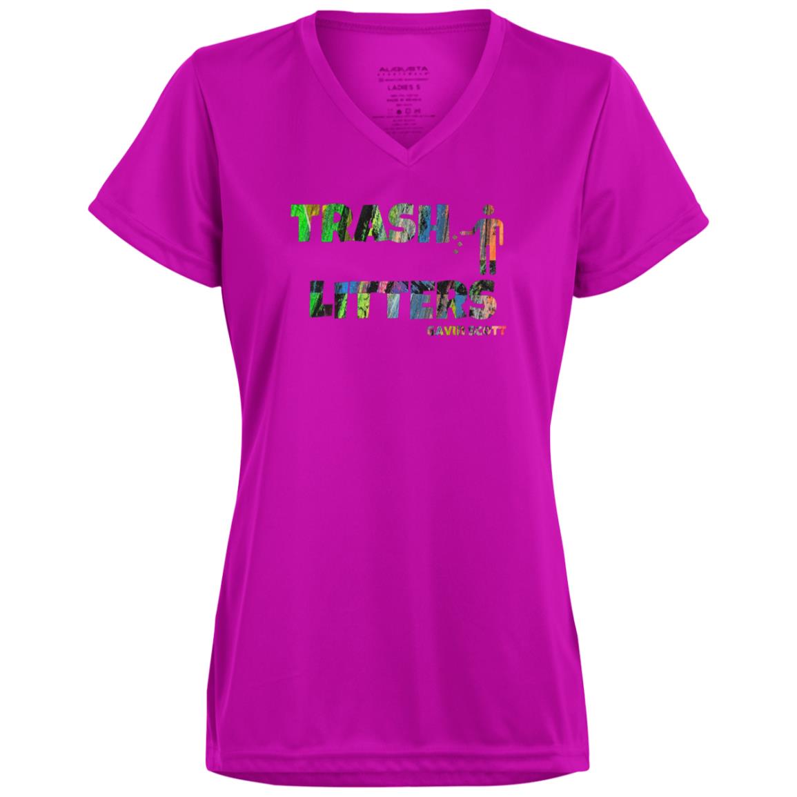 Gavin Scott TRASH LITTERS Moisture-Wicking V-Neck Tee (Femme XS-3XL)