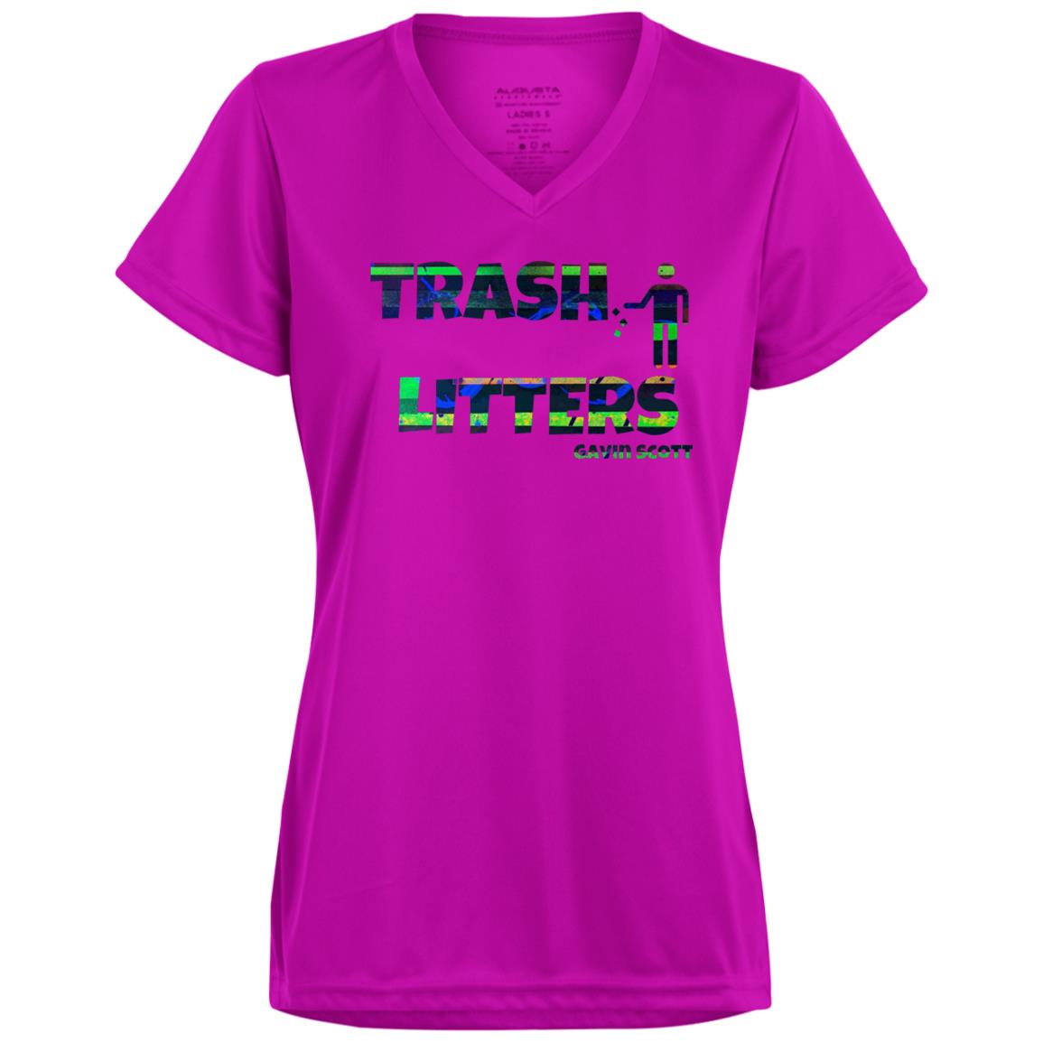 Gavin Scott TRASH LITTERS Moisture-Wicking V-Neck Tee (Femme XS-3XL)