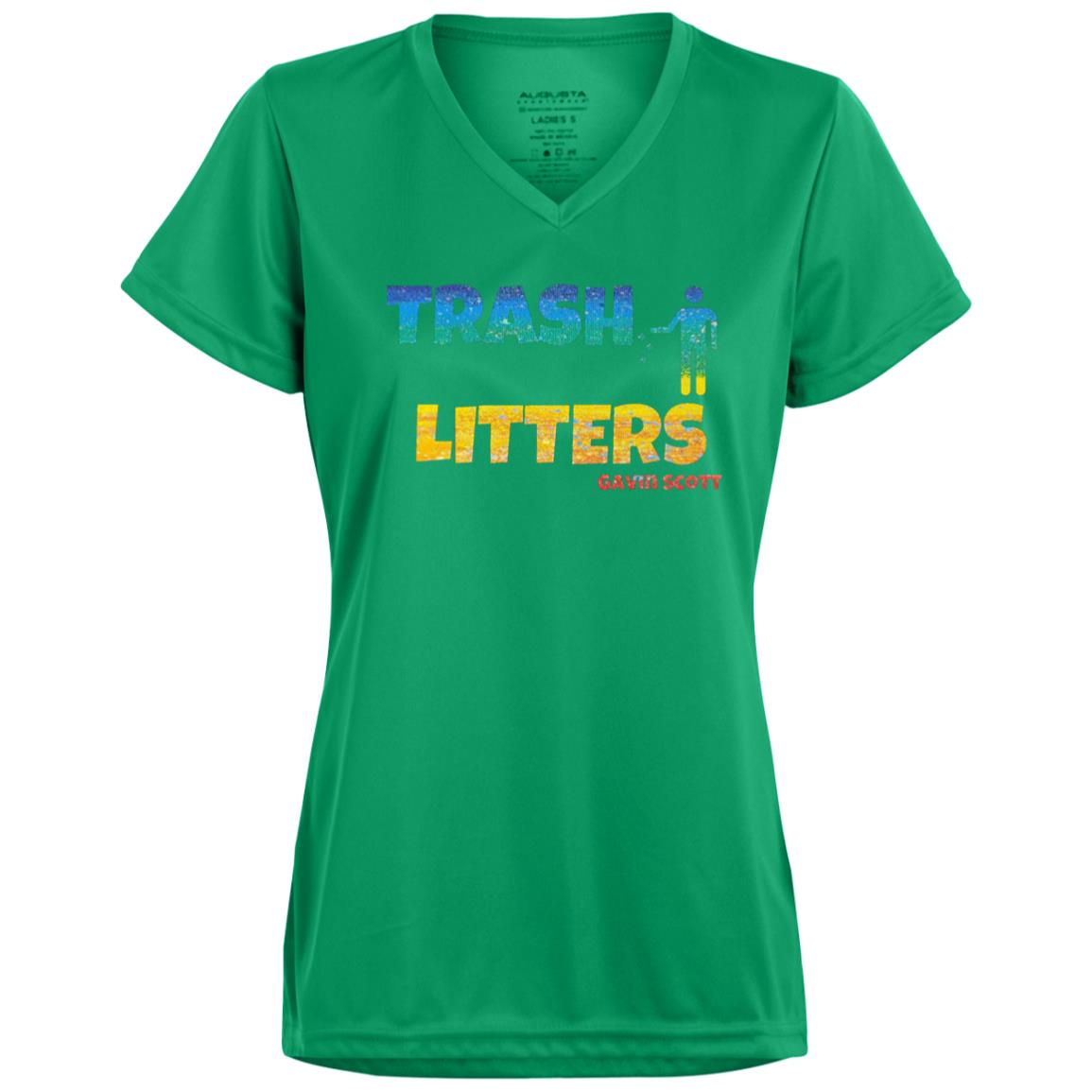 Gavin Scott TRASH LITTERS Moisture-Wicking V-Neck Tee (Femme XS-3XL)