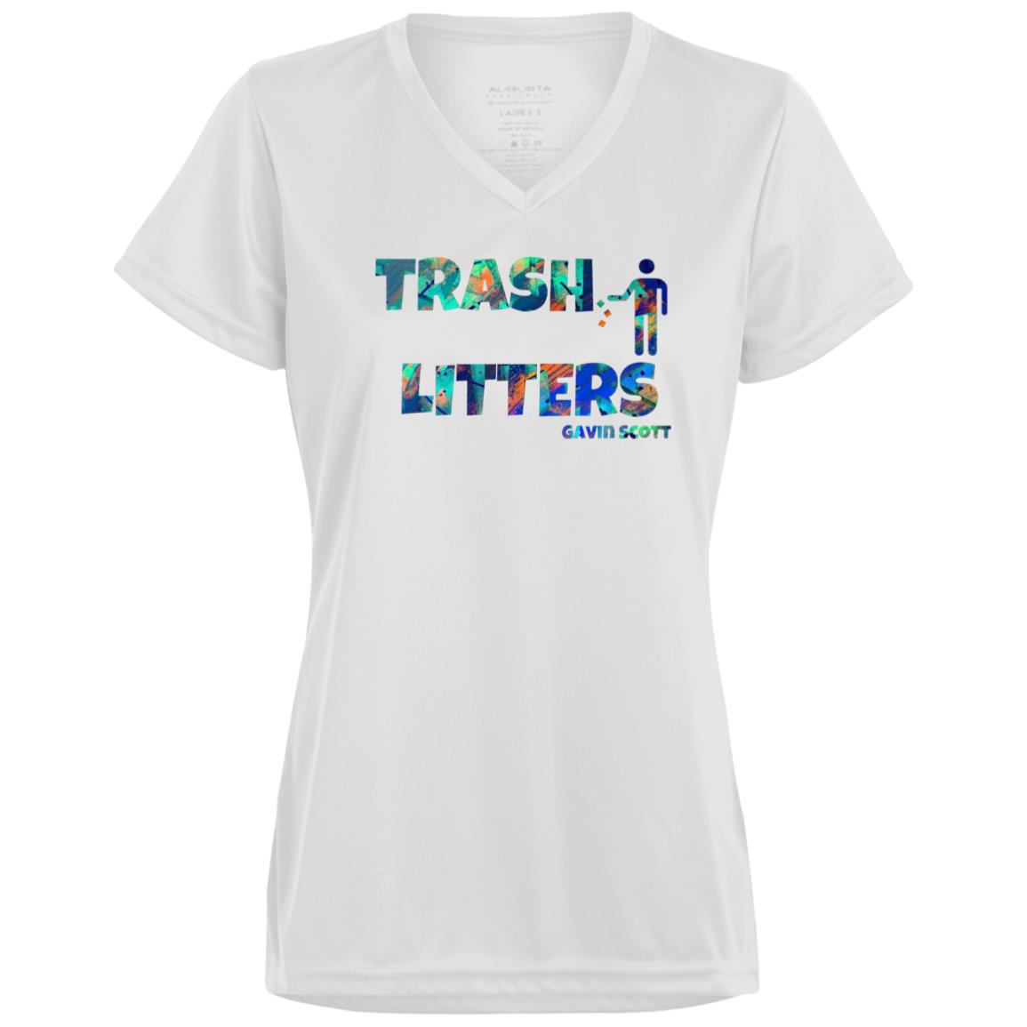 Gavin Scott TRASH LITTERS Moisture-Wicking V-Neck Tee (Femme XS-3XL)