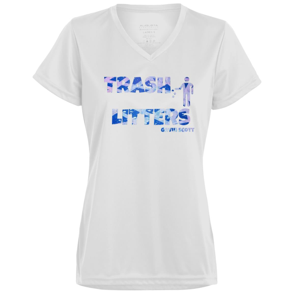 Gavin Scott TRASH LITTERS Moisture-Wicking V-Neck Tee (Femme XS-3XL)