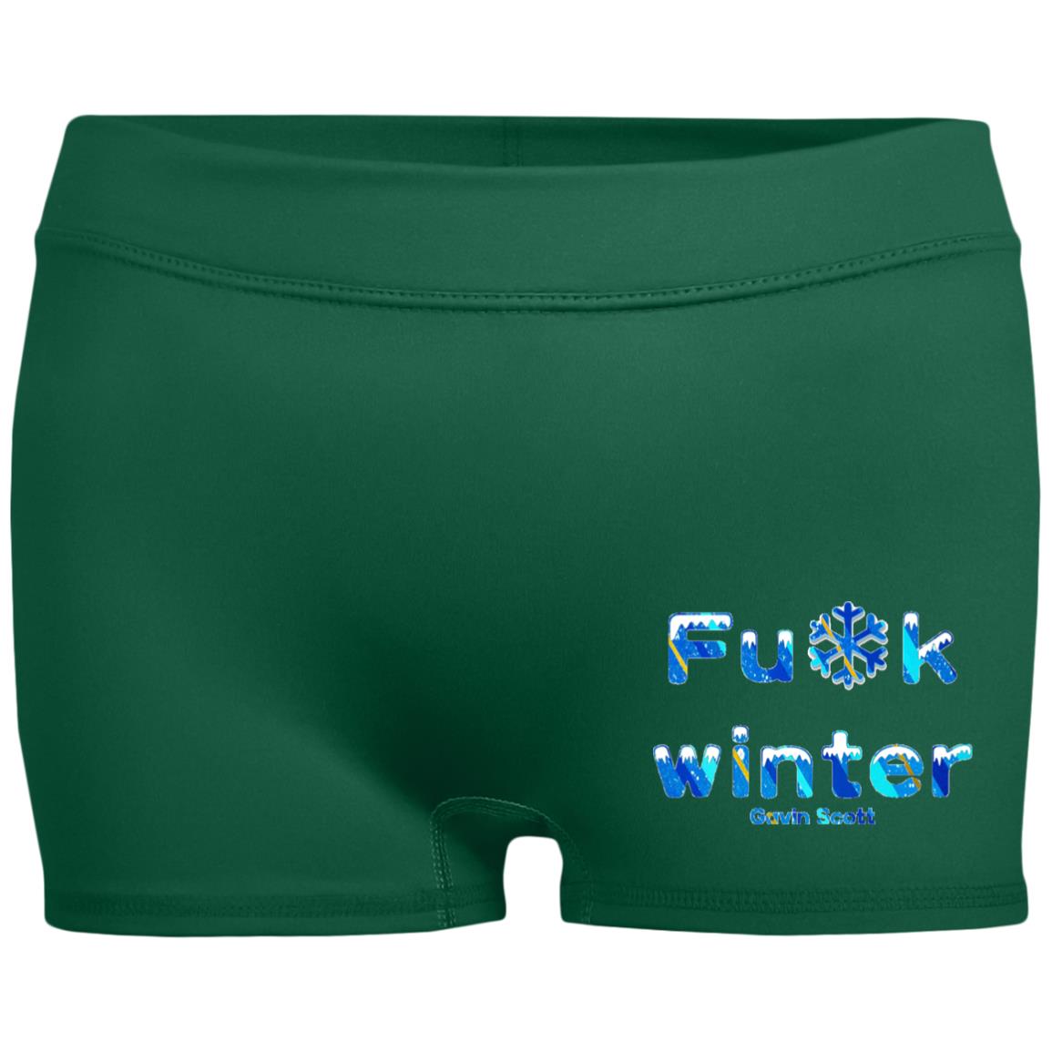 Gavin Scott Censored FU*K WINTER Fitted Moisture-Wicking 2.5 inch Inseam Shorts (Femme XS-2XL)