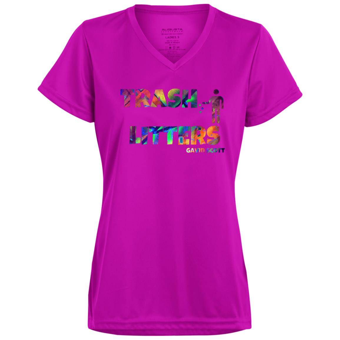 Gavin Scott TRASH LITTERS Moisture-Wicking V-Neck Tee (Femme XS-3XL)