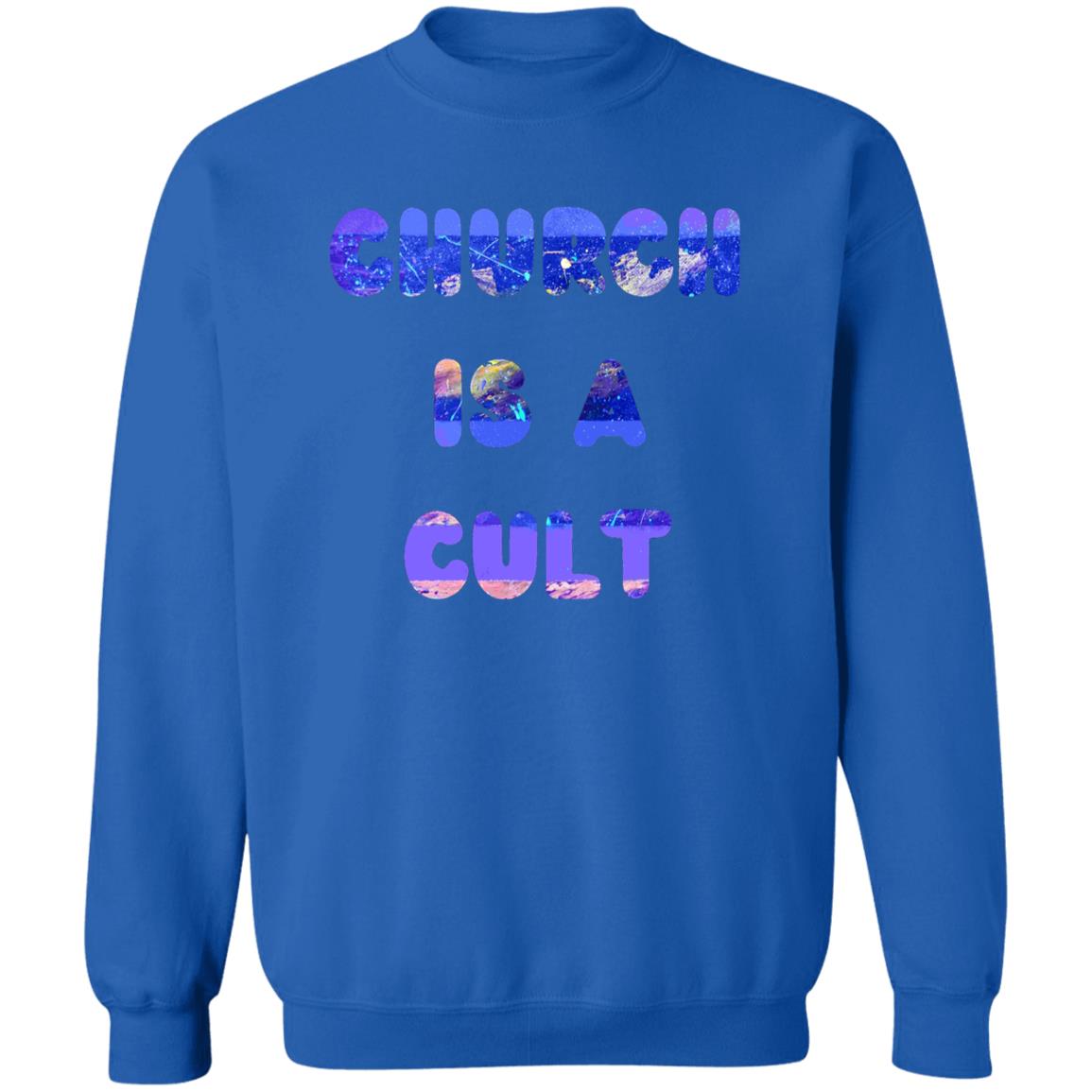 Gavin Scott CHURCH IS A CULT Pullover Crewneck Sweatshirt (Masc S-3XL)