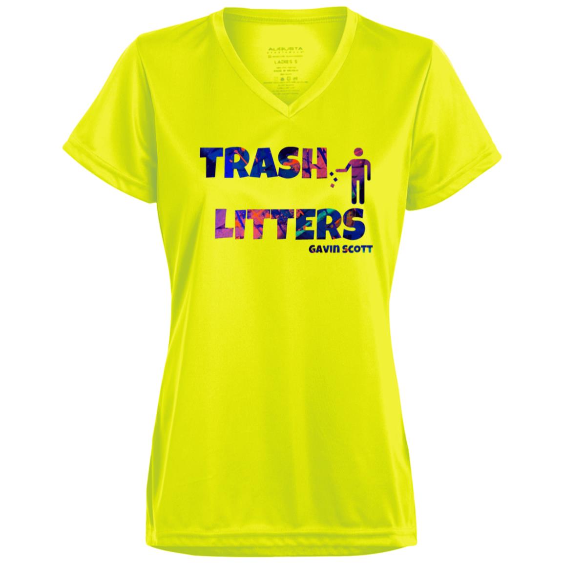 Gavin Scott TRASH LITTERS Moisture-Wicking V-Neck Tee (Femme XS-3XL)