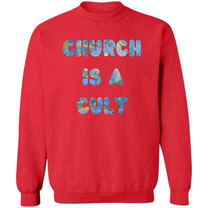 Gavin Scott CHURCH IS A CULT Pullover Crewneck Sweatshirt (Masc S-3XL)