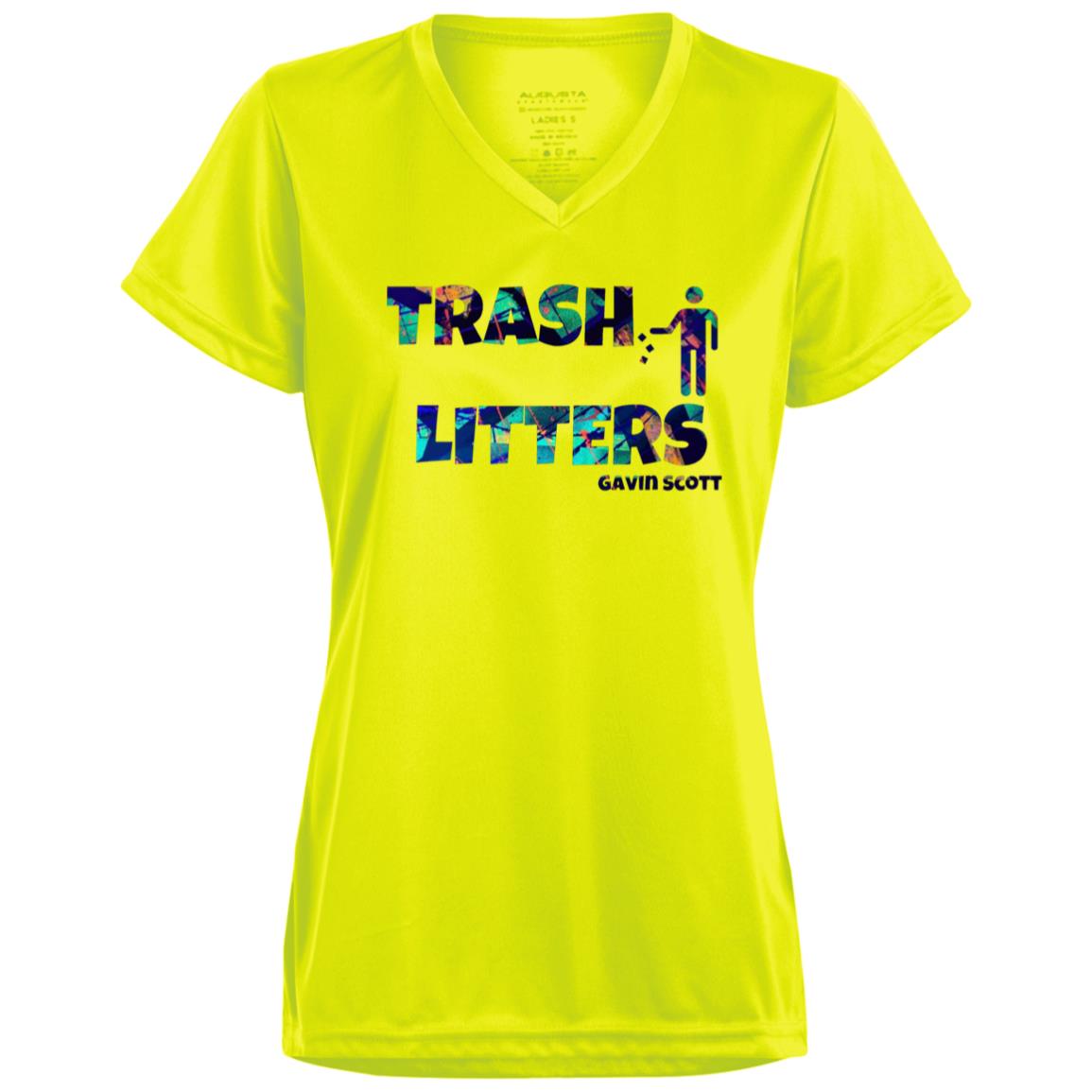 Gavin Scott TRASH LITTERS Moisture-Wicking V-Neck Tee (Femme XS-3XL)