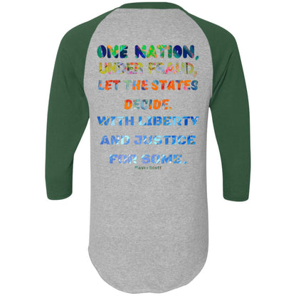 Gavin Scott "ONE NATION..." Colorblock Raglan Jersey (Masc  S-3XL)
