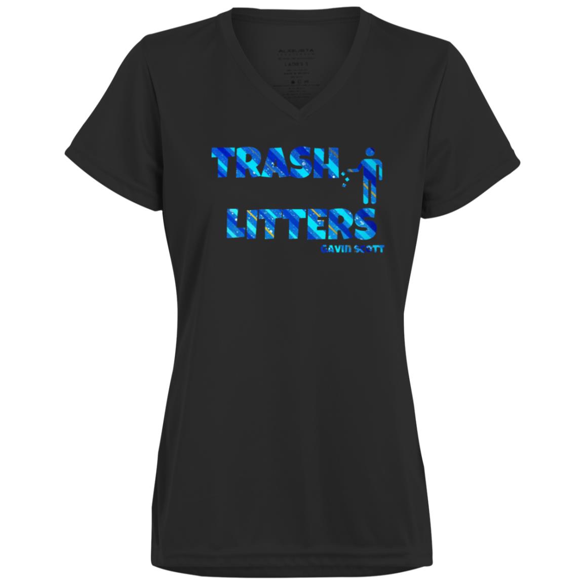 Gavin Scott TRASH LITTERS Moisture-Wicking V-Neck Tee (Femme XS-3XL)