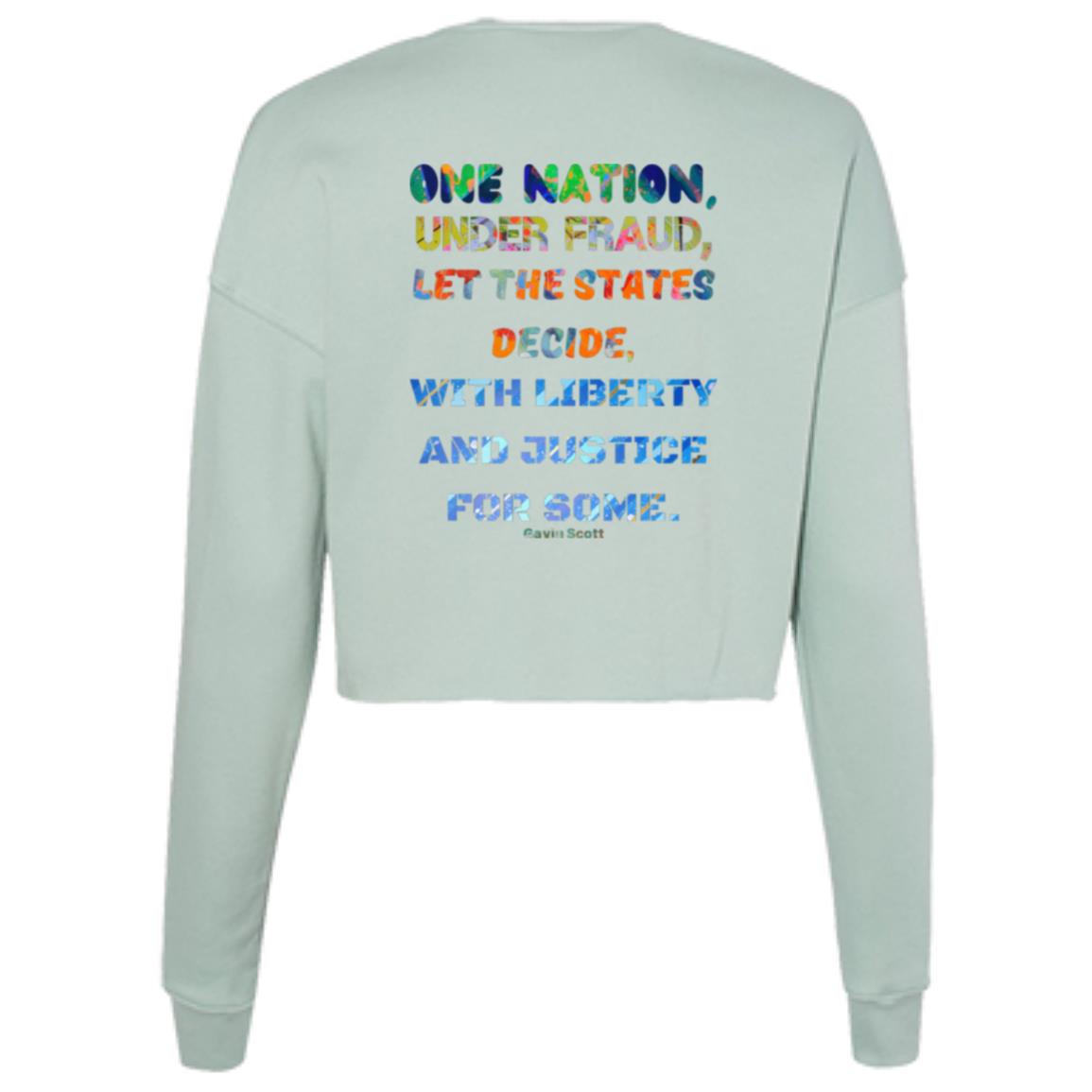 Gavin Scott "ONE NATION..." Cropped Fleece Crew (Femme S-2XL)